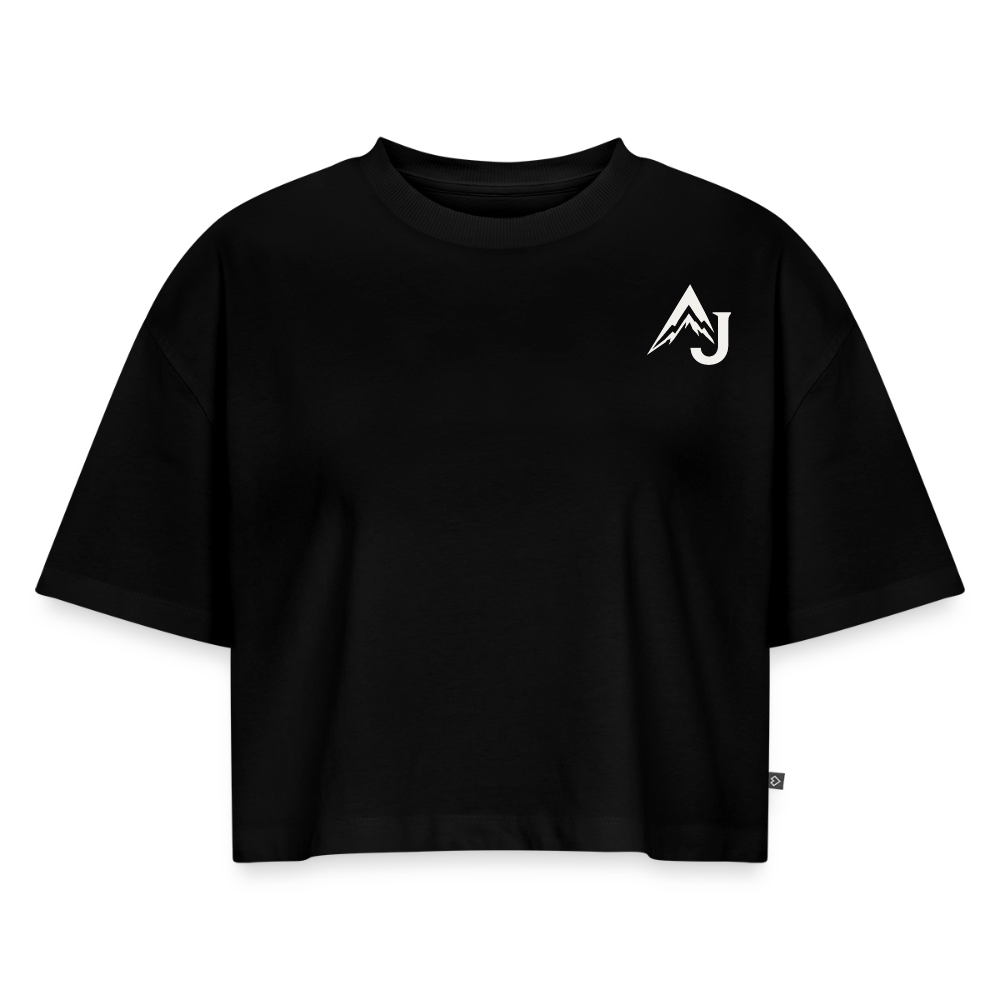 Women’s Premium Oversized Organic Cropped T-Shirt - black
