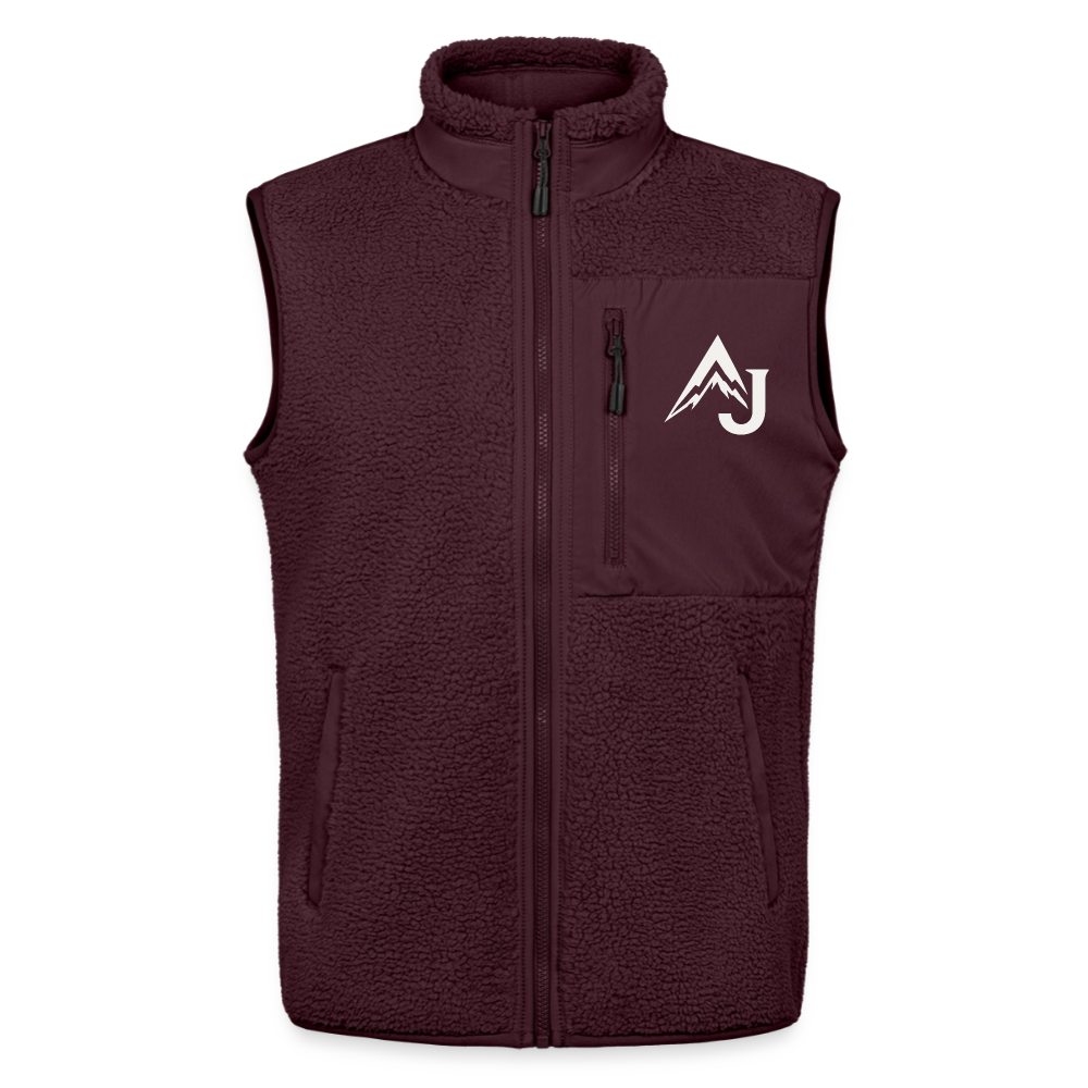 Relaxed Fit Unisex Sherpa Body Warmer - maroon