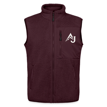 Relaxed Fit Unisex Sherpa Body Warmer - maroon