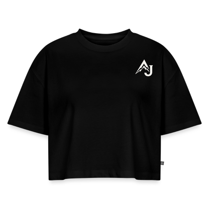 Women’s Premium Oversized Organic Cropped T-Shirt - black