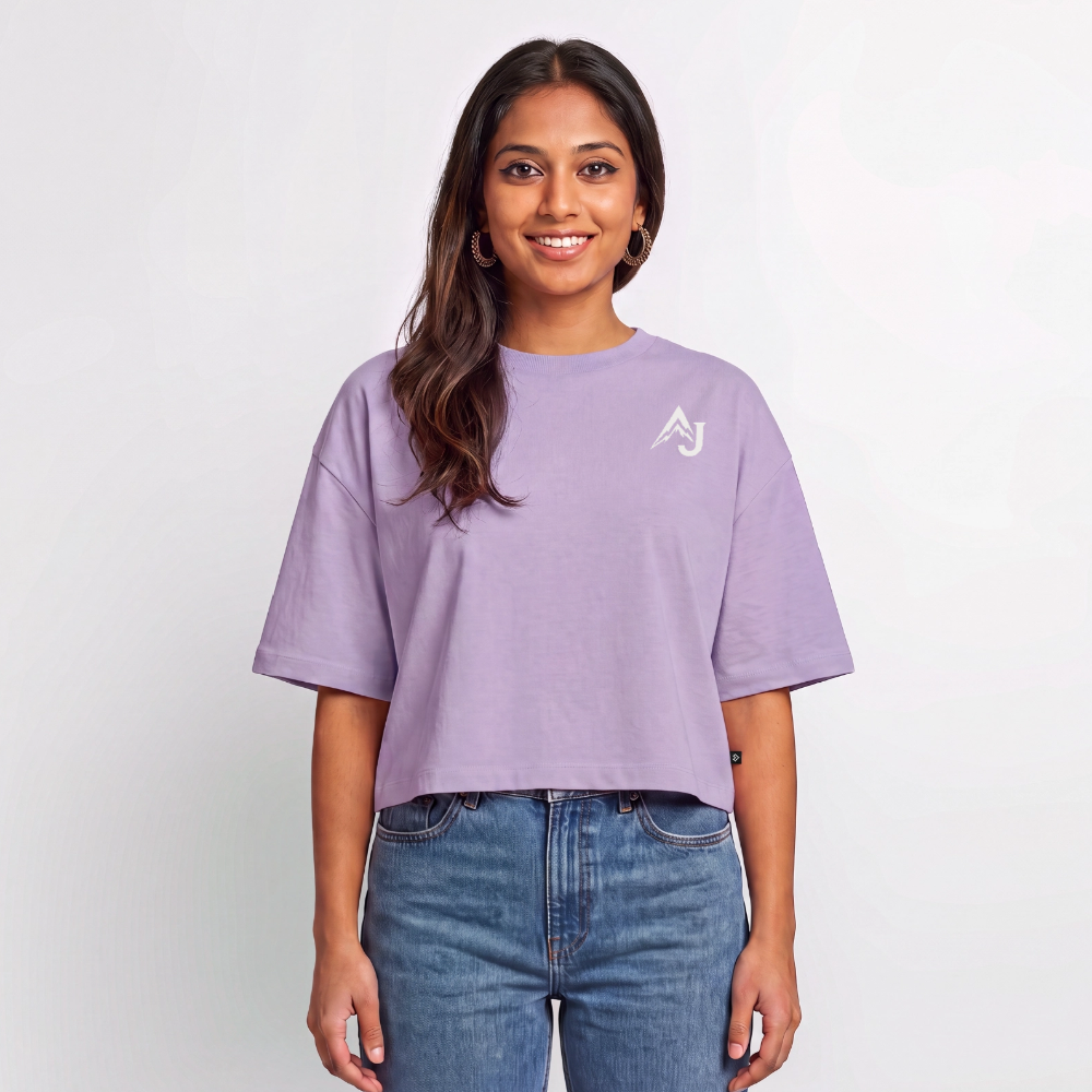 Women’s Premium Oversized Organic Cropped T-Shirt - lavender