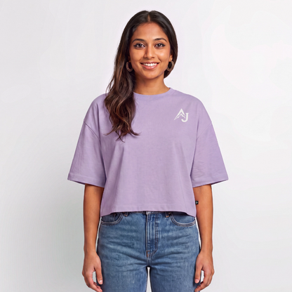 Women’s Premium Oversized Organic Cropped T-Shirt - lavender