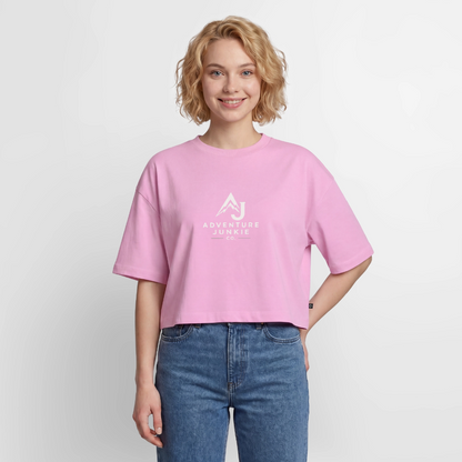 Women’s Premium Oversized Organic Cropped T-Shirt - washed pink