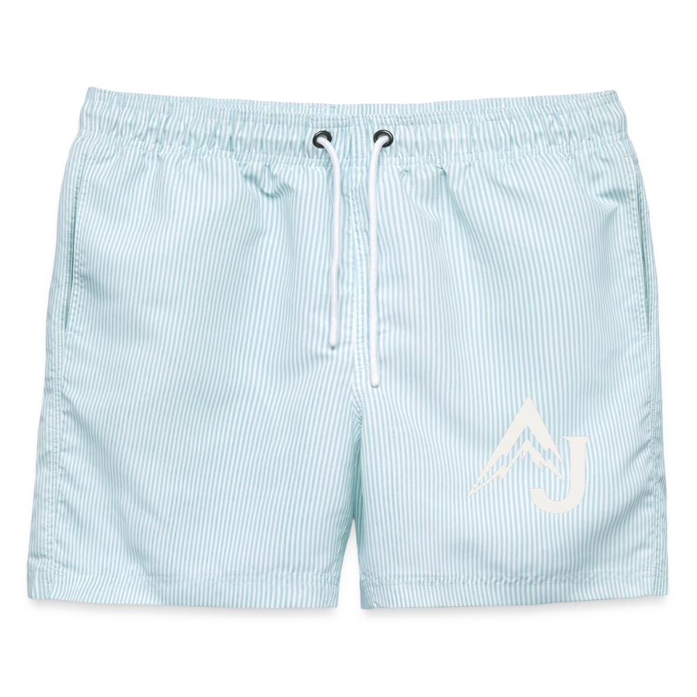 Men's Swim Trunks - light blue striped