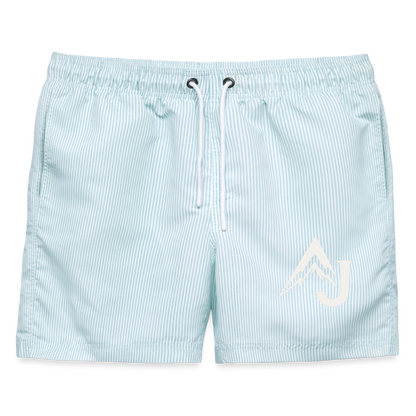 Men's Swim Trunks - light blue striped