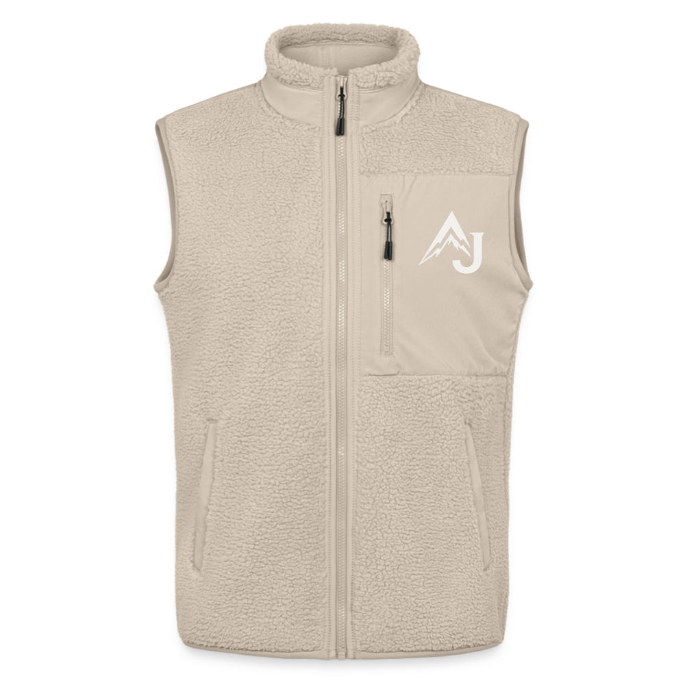 Relaxed Fit Unisex Sherpa Body Warmer - beige