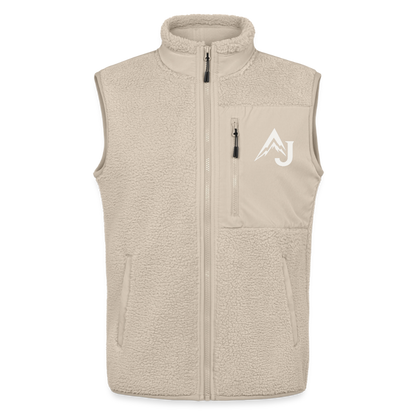 Relaxed Fit Unisex Sherpa Body Warmer - beige