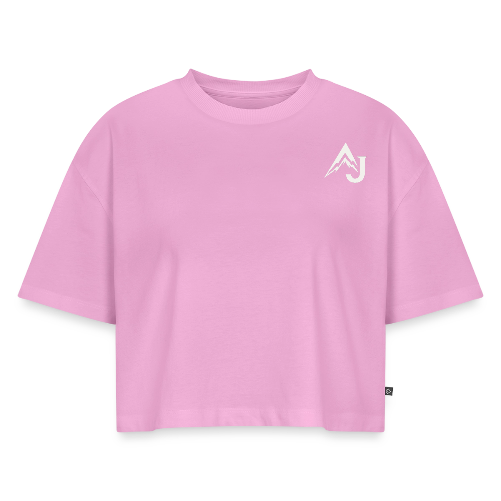 Women’s Premium Oversized Organic Cropped T-Shirt - washed pink