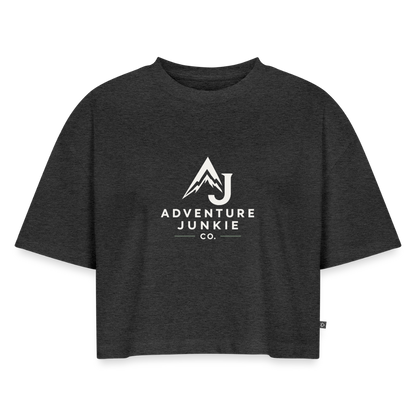 Women’s Premium Oversized Organic Cropped T-Shirt - heather anthracite