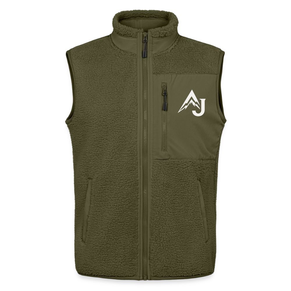 Relaxed Fit Unisex Sherpa Body Warmer - khaki