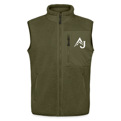 Relaxed Fit Unisex Sherpa Body Warmer - khaki
