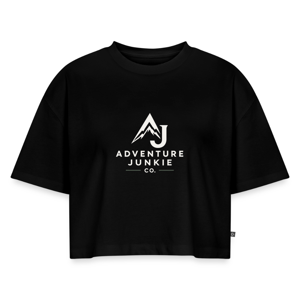Women’s Premium Oversized Organic Cropped T-Shirt - black