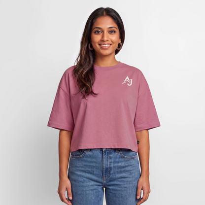 Women’s Premium Oversized Organic Cropped T-Shirt - mauve
