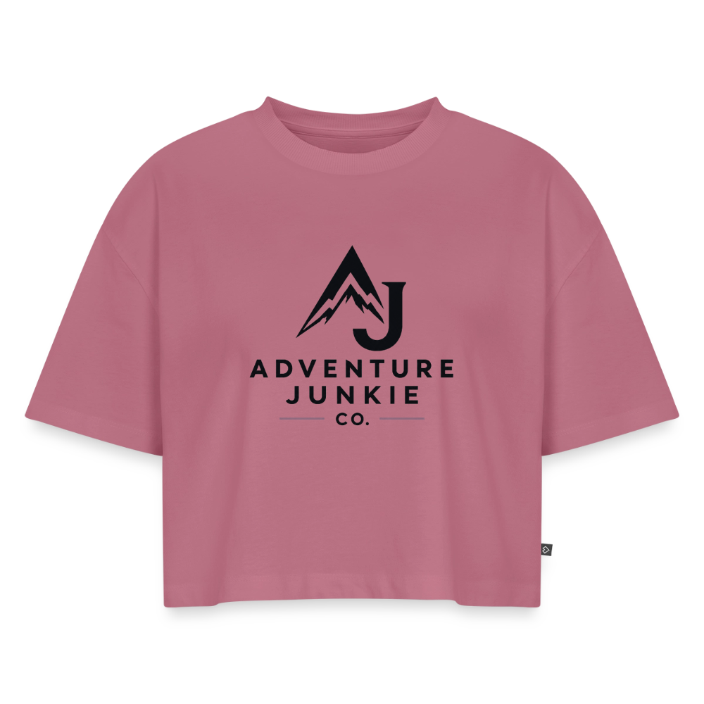 Women’s Premium Oversized Organic Cropped T-Shirt - mauve