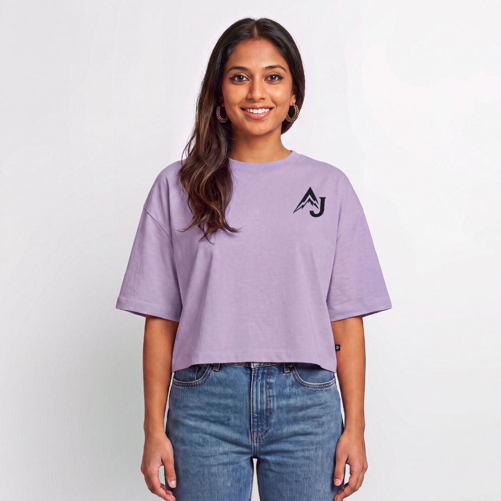 Women’s Premium Oversized Organic Cropped T-Shirt - lavender