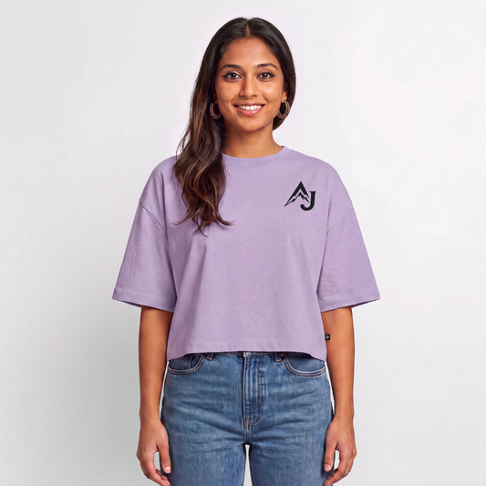 Women’s Premium Oversized Organic Cropped T-Shirt - lavender