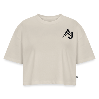 Women’s Premium Oversized Organic Cropped T-Shirt - beige