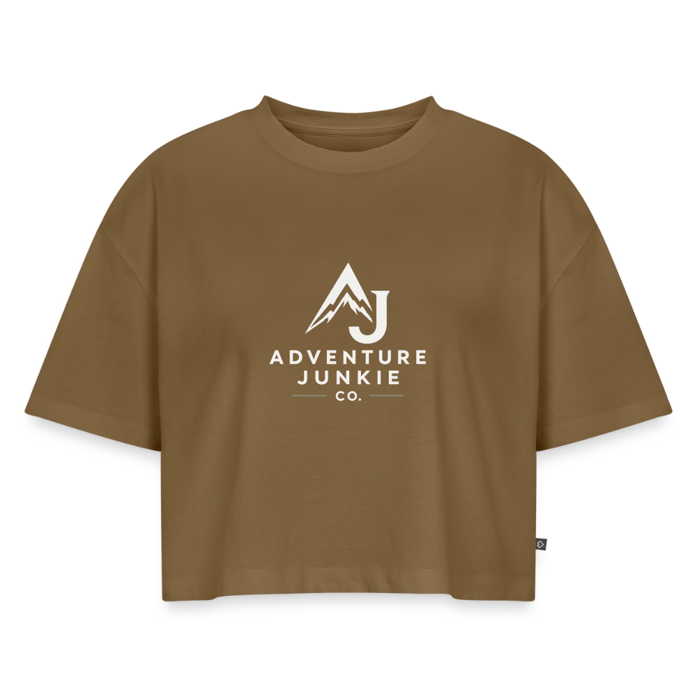 Women’s Premium Oversized Organic Cropped T-Shirt - nutshell