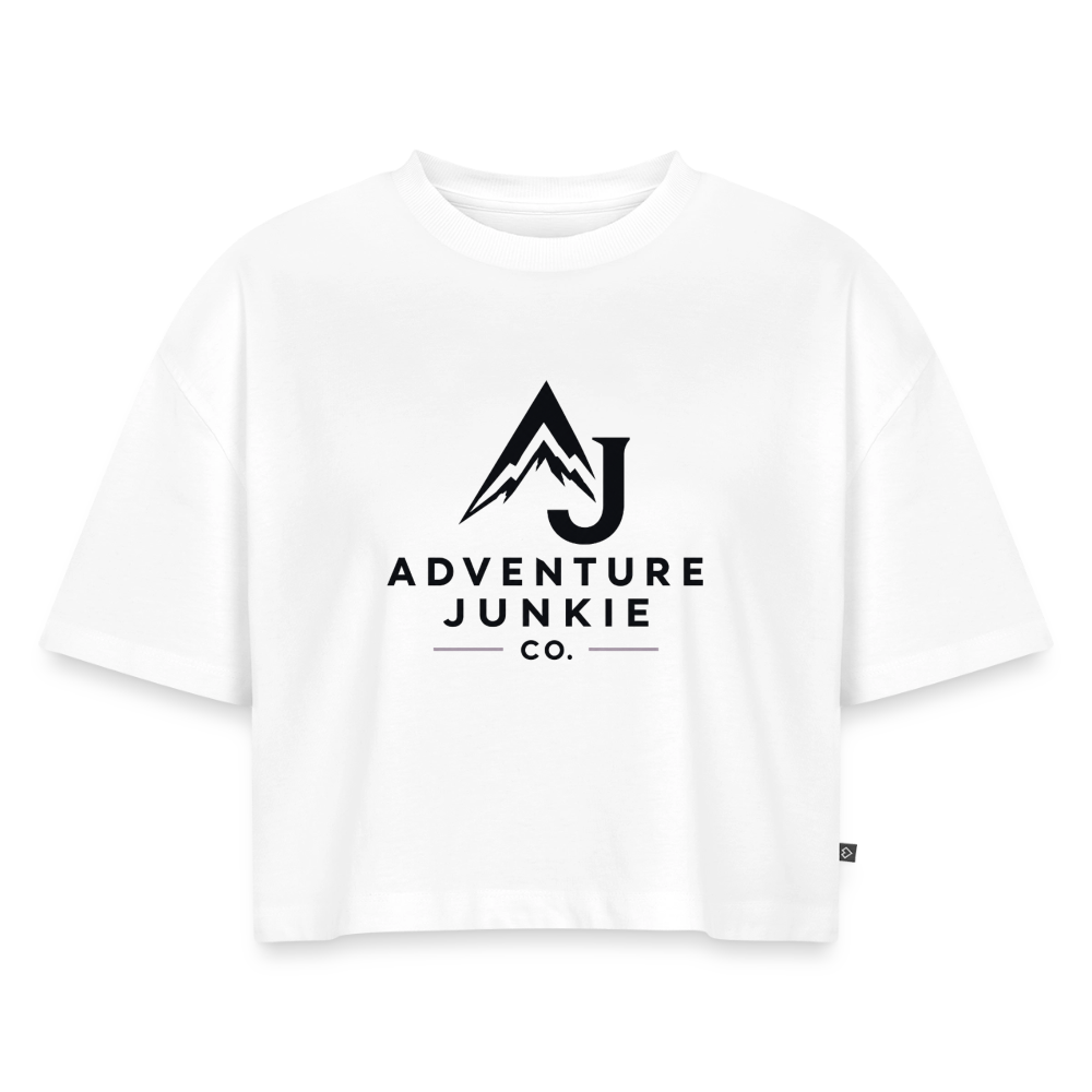 Women’s Premium Oversized Organic Cropped T-Shirt - white