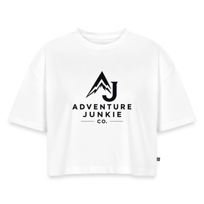 Women’s Premium Oversized Organic Cropped T-Shirt - white
