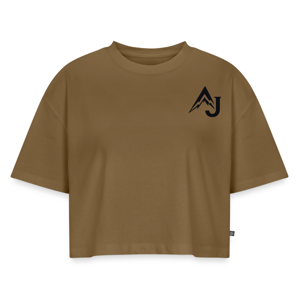 Women’s Premium Oversized Organic Cropped T-Shirt - nutshell