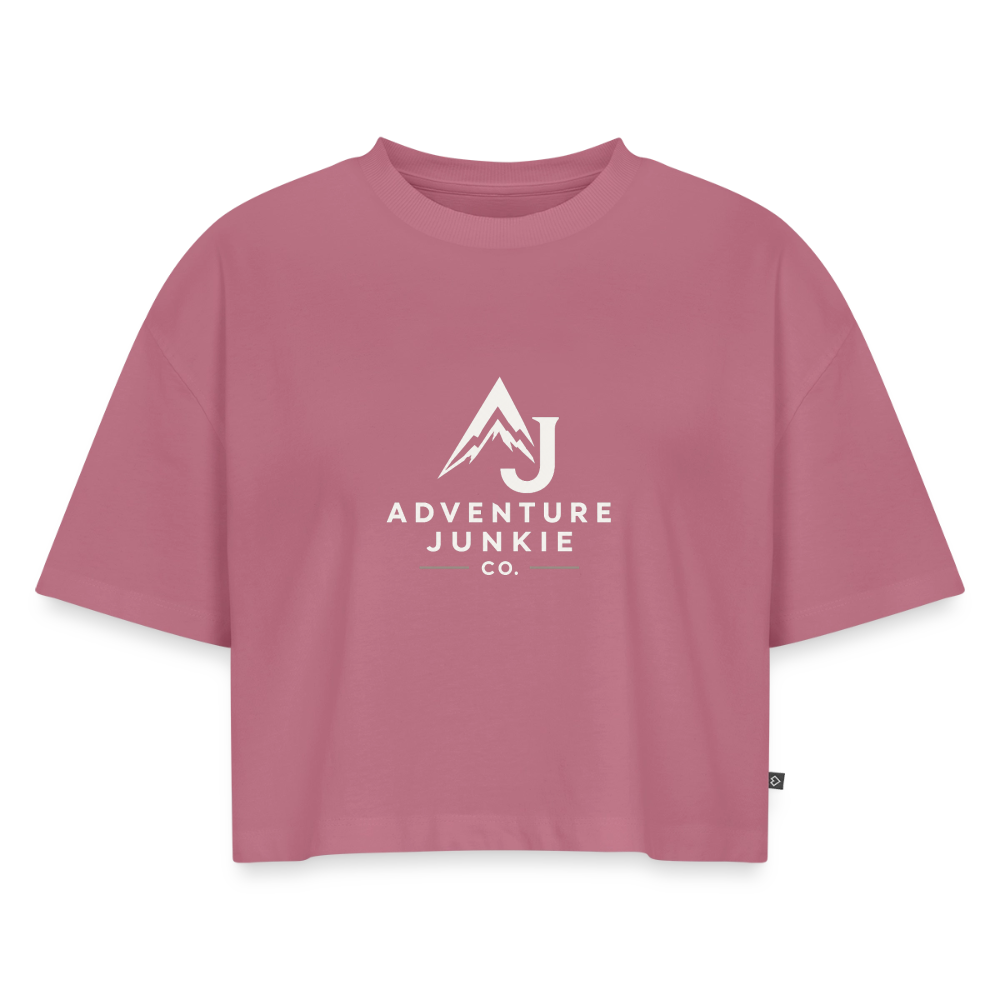 Women’s Premium Oversized Organic Cropped T-Shirt - mauve