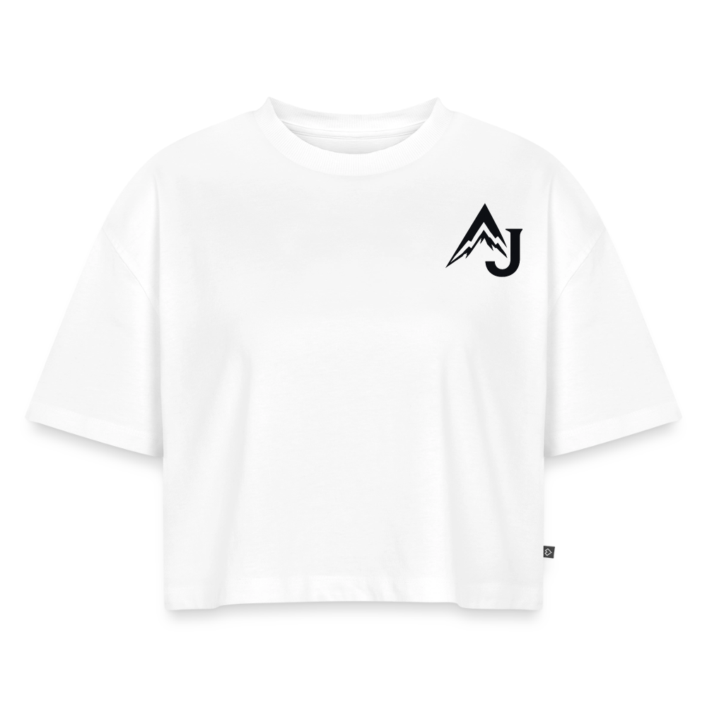 Women’s Premium Oversized Organic Cropped T-Shirt - white