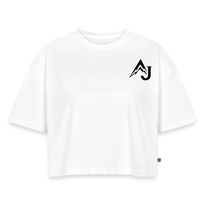 Women’s Premium Oversized Organic Cropped T-Shirt - white