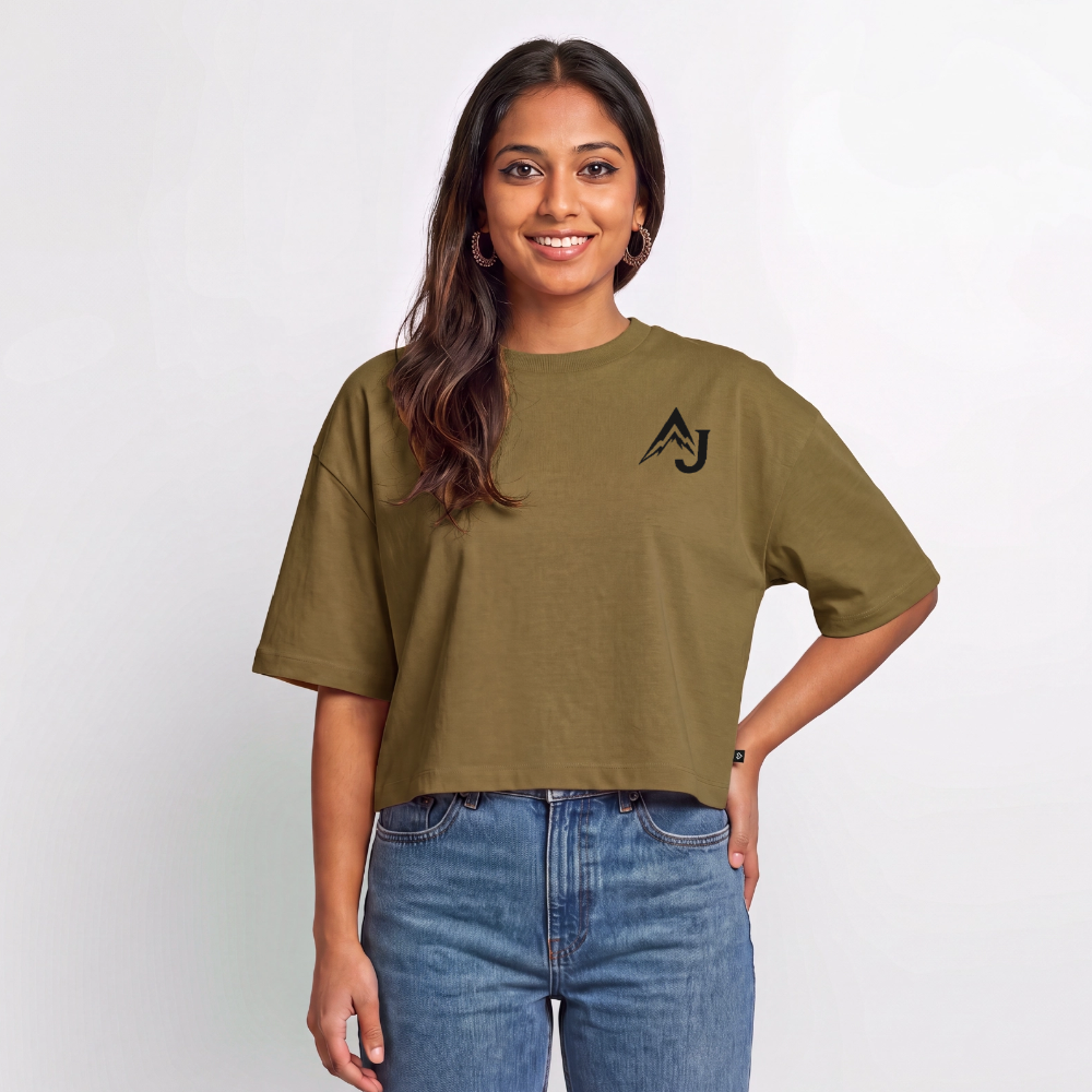 Women’s Premium Oversized Organic Cropped T-Shirt - nutshell