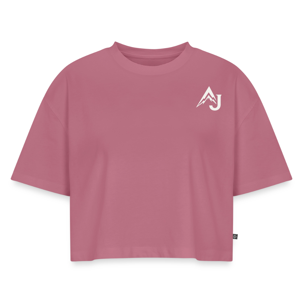 Women’s Premium Oversized Organic Cropped T-Shirt - mauve