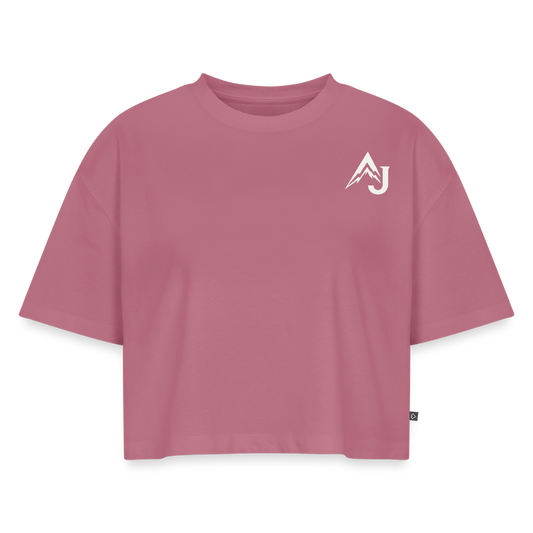 Women’s Premium Oversized Organic Cropped T-Shirt - mauve