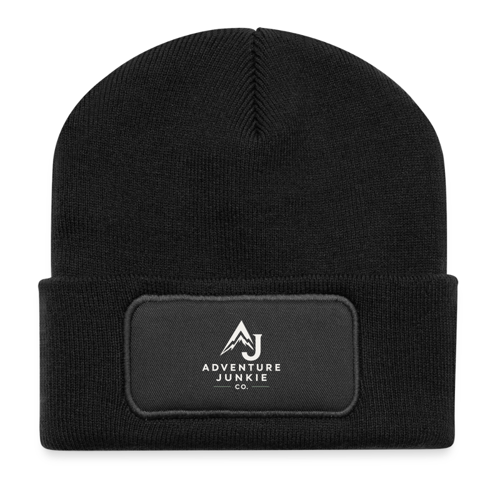 Recycled Patch Beanie - black