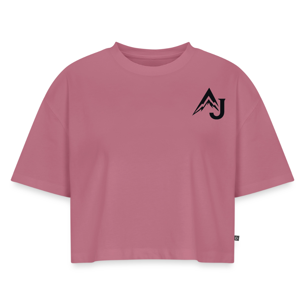 Women’s Premium Oversized Organic Cropped T-Shirt - mauve