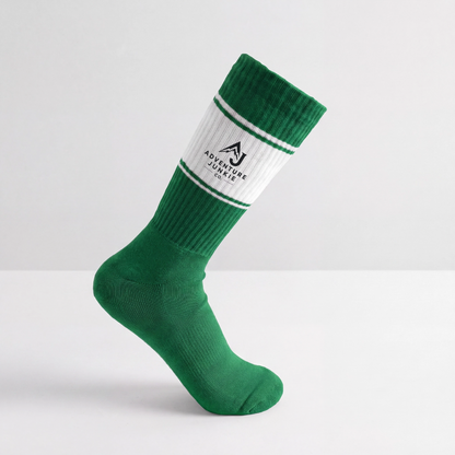 Coloured Tennis Socks - white/green
